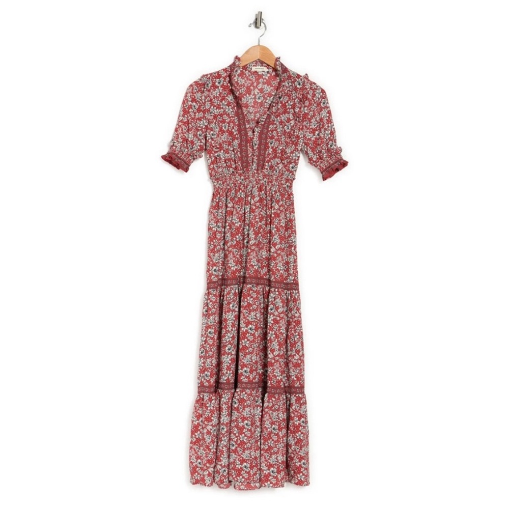 NWT - Max Studio. Shirred Floral Midi Dress